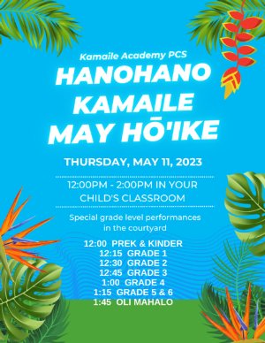 Join us on May 11th - Hanohano Kamaile